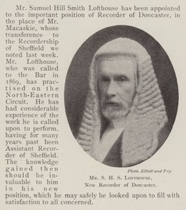 Mr S H S Lofthouse, nowy rejestrator Doncaster autorstwa English Photographer