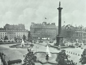 Kolumna Nelsona, Trafalgar Square, Westminster LB: patrząc na południowy wschód, 1895 autorstwa English Photographer