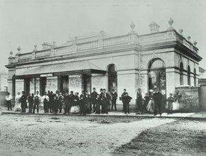 Stacja Notting Hill Gate: zewnętrzna część Metropolitan Railway, 1868 autorstwa English Photographer