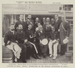Oficerowie HMS „Melita” przyjmowani przez władze rosyjskie w Odessie autorstwa English Photographer