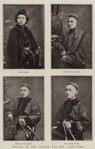 Oficerowie chińskiego okrętu wojennego Chen-Yuen autorstwa English Photographer