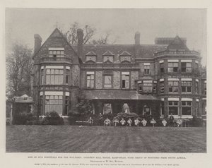 Jeden z naszych szpitali dla rannych, Golders Hill House, Hampstead, z grupą rannych z RPA autorstwa English Photographer