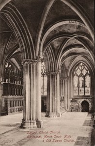 Oxford, Christ Church Cathedral, North Choir Aisle, Old Saxon Church (zdjęcie czarno-białe) autorstwa English Photographer