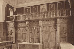 Oxford: Jesus College, The Hall Screen, ok. 1610 (zdjęcie czarno-białe) autorstwa English Photographer