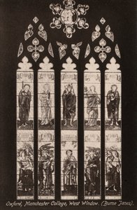 Oxford, Manchester College, West Window, Burne Jones (zdjęcie czarno-białe) autorstwa English Photographer