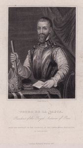 Pedro de la Gasca, hiszpański biskup, dyplomata i drugi wicekról Peru (zdjęcie czarno-białe) autorstwa English Photographer