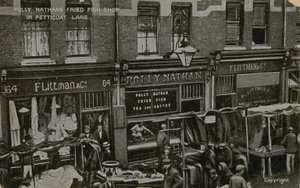 Polly Nathans Fried Fish Shop, Petticoat Lane, Londyn autorstwa English Photographer