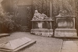 Pocztówka z grobem Olivera Goldsmitha w Wewnętrznej Świątyni autorstwa English Photographer