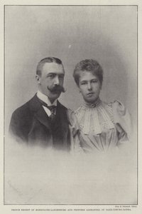 Książę Ernest z Hohenlohe-Langenburg i księżniczka Aleksandra z Saxe-Coburg-Gotha autorstwa English Photographer