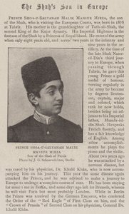 Książę Shoa-U-Saltanah Malik Mansur Mirza autorstwa English Photographer