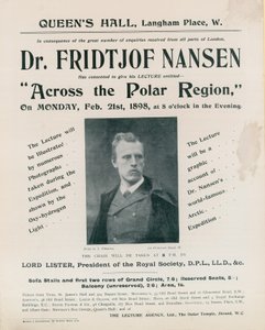 Program wykładu dr Fridtjofa Nansena, Across the Polar Region autorstwa English Photographer