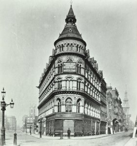 Queen Victoria Street, Mansion House Street róg Poultry i Queen Victoria Street, Londyn, 1880 autorstwa English Photographer