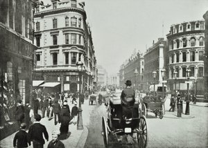 Queen Victoria Street, patrząc na wschód od Queen Street, City of London, 1890 autorstwa English Photographer