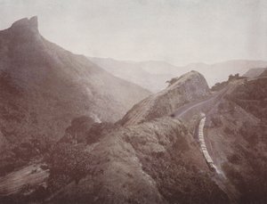 Stacja cofania i Dukes Nose, Poona Ghat (kolorowe zdjęcie) autorstwa English Photographer