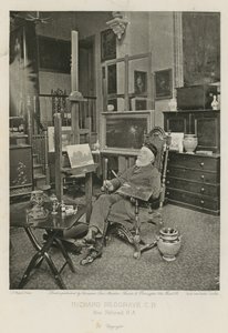 Richard Redgrave w swoim Hyde Park Gate Studio autorstwa English Photographer