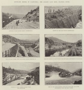 Wydobywanie koryt rzecznych w Kalifornii, kopalnia Golden Gate, Feather River
