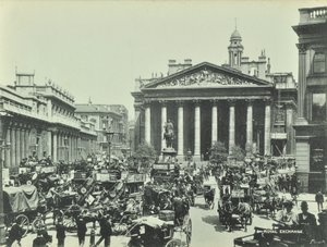 Royal Exchange, Threadneedle Street, City of London, 1890 autorstwa English Photographer
