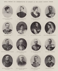 Królewscy goście i przedstawiciele rodziny królewskiej na Queens Diamond Jubilee autorstwa English Photographer