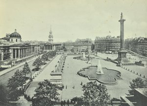 Saint Martin in the Fields National Gallery Kolumna Nelsons, Trafalgar Square, Westminster LB: widok z dachu na wschód, 1895 autorstwa English Photographer