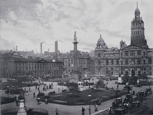 Szkocja: Glasgow, George Square (zdjęcie czarno-białe) autorstwa English Photographer