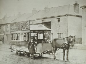 Jednokonny samochód firmy Croydon Tramways Company na końcowym odcinku Red Deer, 1885 r autorstwa English Photographer