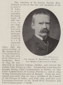 Sir Antony P MacDonnell, GCSI, nowy członek Rady Indii autorstwa English Photographer