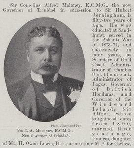 Sir C A Moloney, KCMG, nowy gubernator Trynidadu autorstwa English Photographer