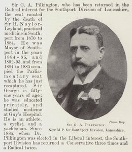 Sir GA Pilkington, nowy poseł do wydziału Southport, Lancashire autorstwa English Photographer