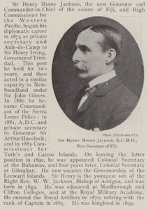 Sir Henry Moore Jackson, KCMG, nowy gubernator Fidżi autorstwa English Photographer