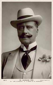 Sir Herbert Beerbohm Tree, angielski aktor (zdjęcie czarno-białe) autorstwa English Photographer