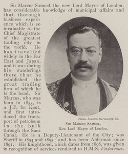 Sir Marcus Samuel, nowy burmistrz Londynu autorstwa English Photographer