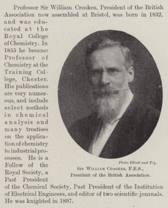 Sir William Crookes, FRS, prezes Stowarzyszenia Brytyjskiego autorstwa English Photographer