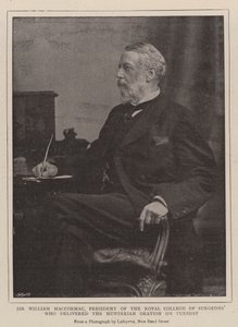 Sir William MacCormac, prezes Królewskiego Kolegium Chirurgów, który we wtorek wygłosił orację Hunterian autorstwa English Photographer
