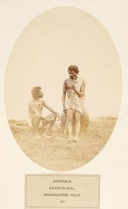 Sonthals, Aborygen, Bhaugulpore Hills, z The People of India, autorstwa J. Forbes Watson, opublikowane 1868 (odbitka albuminowa) autorstwa English Photographer