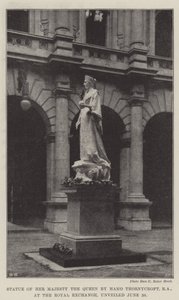 Pomnik Jej Królewskiej Mości autorstwa Hamo Thornycrofta, RA, na Royal Exchange, odsłonięty 20 czerwca autorstwa English Photographer
