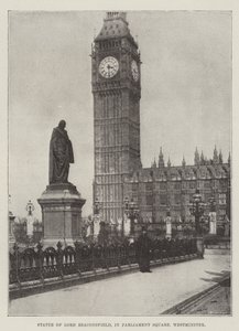 Statua Lorda Beaconsfield, na Parliament Square, Westminster autorstwa English Photographer