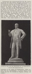 Statua zmarłego pana Bradlaugha, posła, w Northampton, rzeźbiarza, pana George