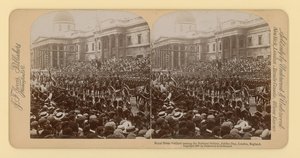 Nadruk stereograficzny Diamentowego Jubileuszu Królowej Wiktorii autorstwa English Photographer