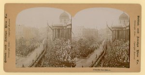 Nadruk stereograficzny Diamentowego Jubileuszu Królowej Wiktorii autorstwa English Photographer