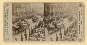 Stereoskopowy wydruk Diamentowego Jubileuszu Królowej Wiktorii, 28 czerwca 1897 r autorstwa English Photographer