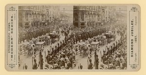 Stereoskopowy wydruk Diamentowego Jubileuszu Królowej Wiktorii, 28 czerwca 1897 r autorstwa English Photographer