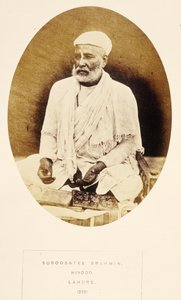 Suroosatee Brahmin, Hindoo, Lahore, z The People of India, autorstwa J. Forbes Watson, opublikowane 1868 (odbitka albuminowa) autorstwa English Photographer