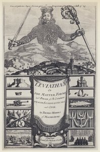 T Hobbes, Lewiatan, Crooke 1651 (zdjęcie czarno-białe) autorstwa English Photographer