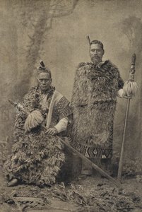 Tawhiao, król Maorysów i major William Te Wheoro (zdjęcie czarno-białe) autorstwa English Photographer