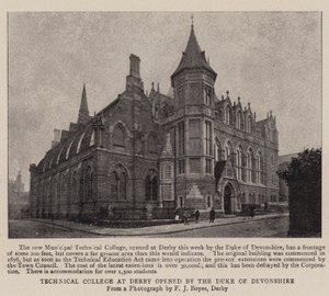Technical College w Derby otwarte przez księcia Devonshire autorstwa English Photographer
