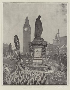 Statua Beaconsfield w Westminster w dniu Primrose Day