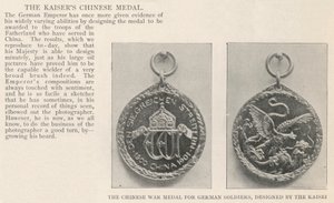 Chiński Medal Wojenny dla Żołnierzy Niemieckich, zaprojektowany przez Kaiser autorstwa English Photographer