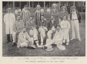 Angielski Cricketers w Indiach Zachodnich, 1895. autorstwa English Photographer