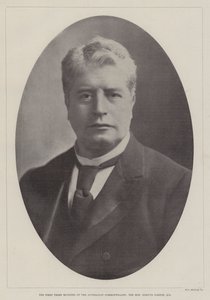 Pierwszy premier Wspólnoty Australijskiej, szanowny Edmund Barton, QC