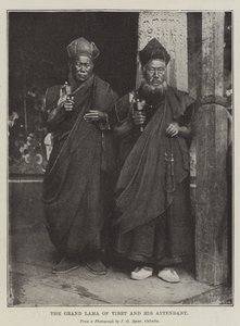 Wielki Lama Tybetu i jego pomocnik autorstwa English Photographer